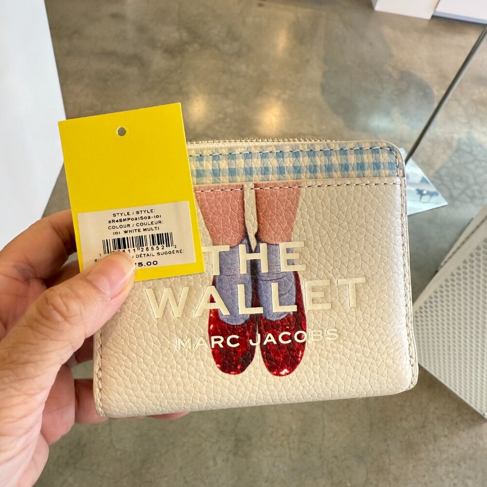 Marc Jacobs The Wallet Cream with Blue Gingham and Red Accent - Picture 9 of 10